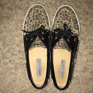 Cheetah print Sperry top sliders